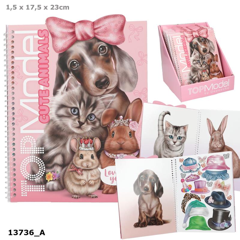 TOPMODEL DRESS ME UP STICKERS BOK CUTE ANIMALS